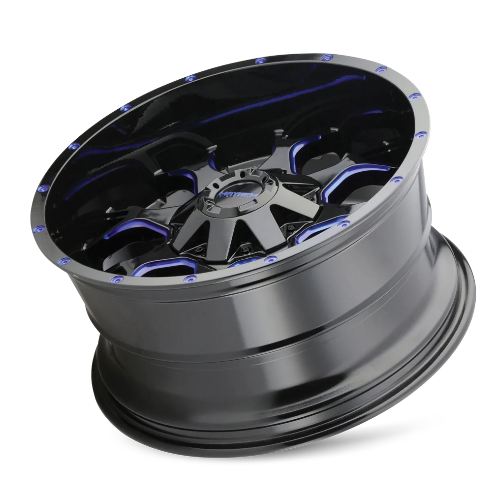 Mayhem - MAYHEM WARRIOR 8015 GLOSS BLACK MILLED PRISM BLUE 20X9 6-135/6-139.7 0MM 106MM - Image 3