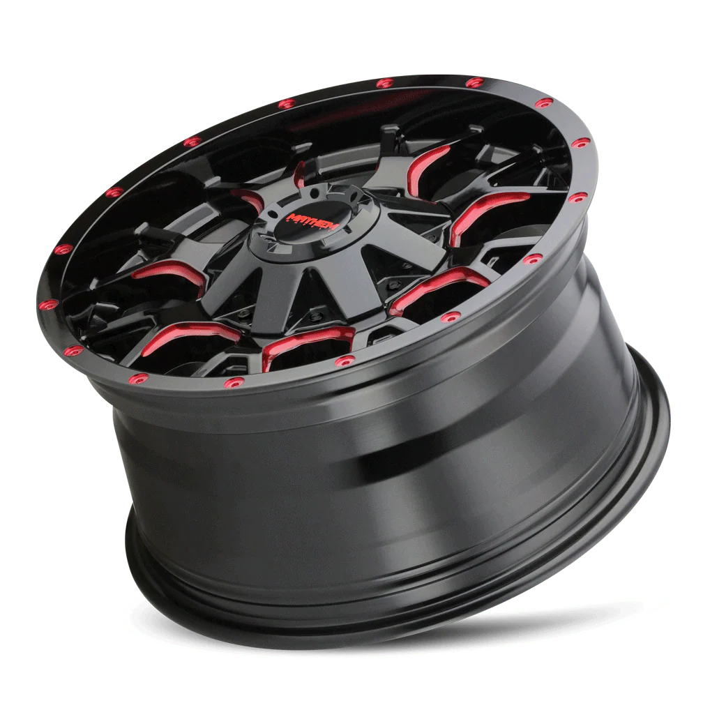 Mayhem - MAYHEM WARRIOR 8015 GLOSS BLACK MILLED PRISM RED 17X9 6-135/6-139.7 18MM 106MM - Image 3