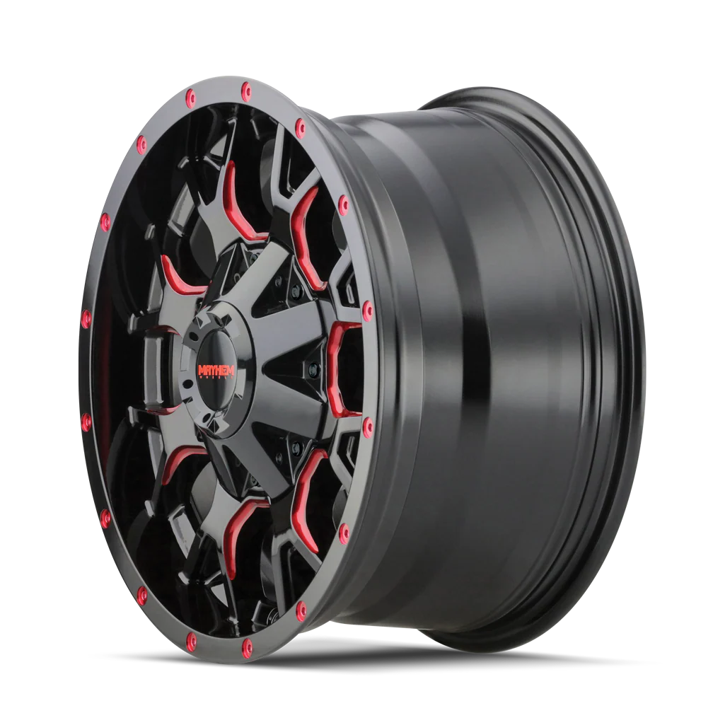 Mayhem - MAYHEM WARRIOR 8015 GLOSS BLACK MILLED PRISM RED 18X9 6-135/6-139.7 18MM 106MM - Image 2