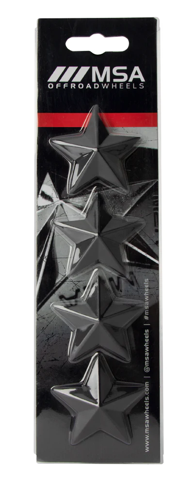 MSA - MSA STAR LOGO - BLACK (4PK) - MSA WHEELS