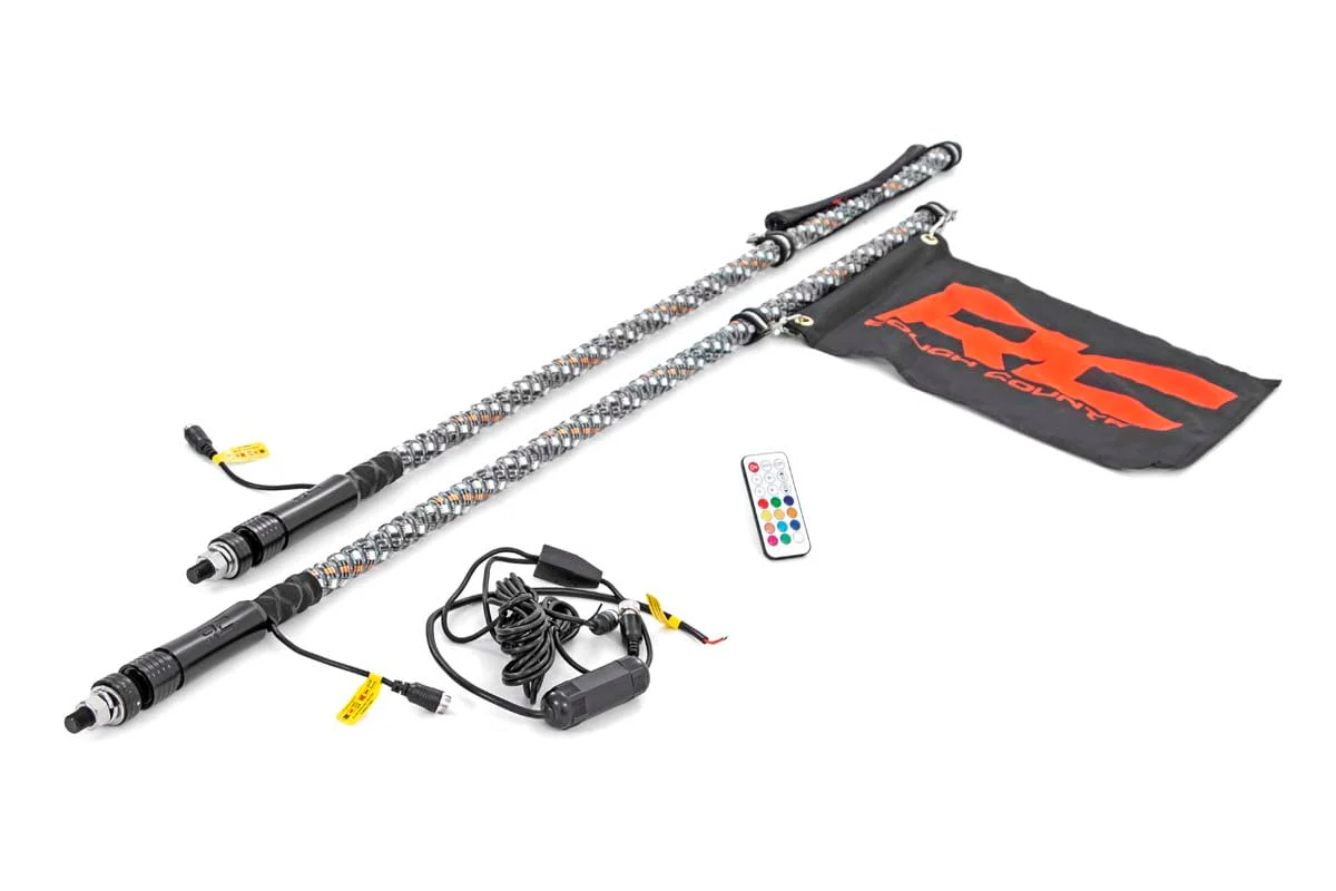 Rough Country - Multi-Color LED - Whip - 4' Long - Pair - Image 3