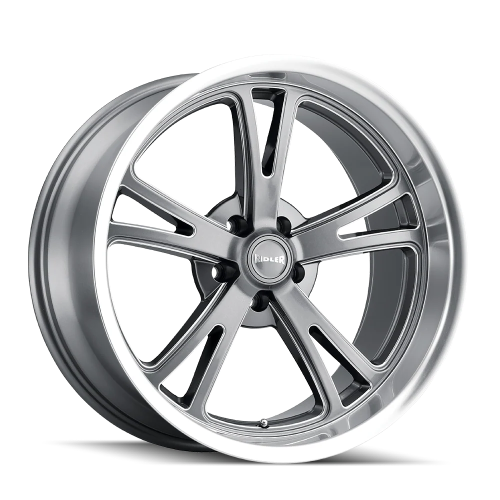 Ridler Wheels - RIDLER 606 GLOSS GREY MACHINED 17X7 5-120.65 0MM 83.82MM