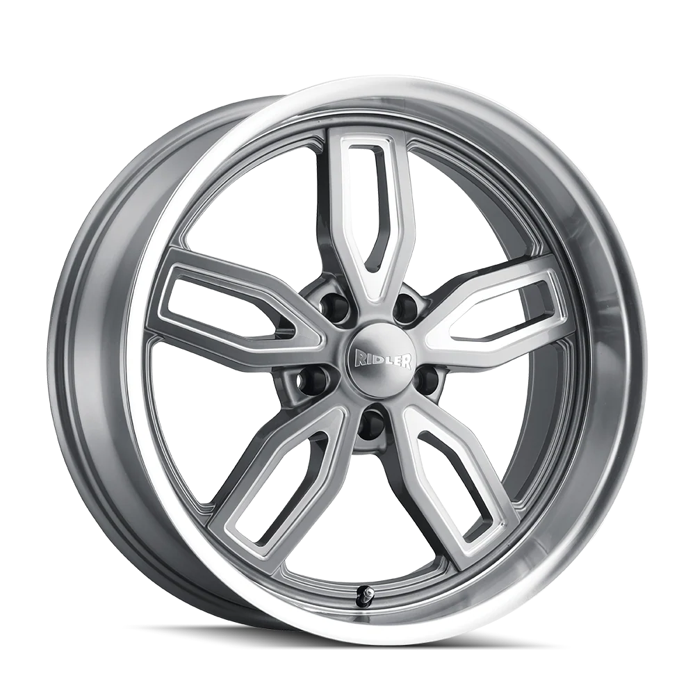Ridler Wheels - RIDLER 608 GLOSS GREY MILLED 20X8.5 5-120.65 0MM 72.62MM