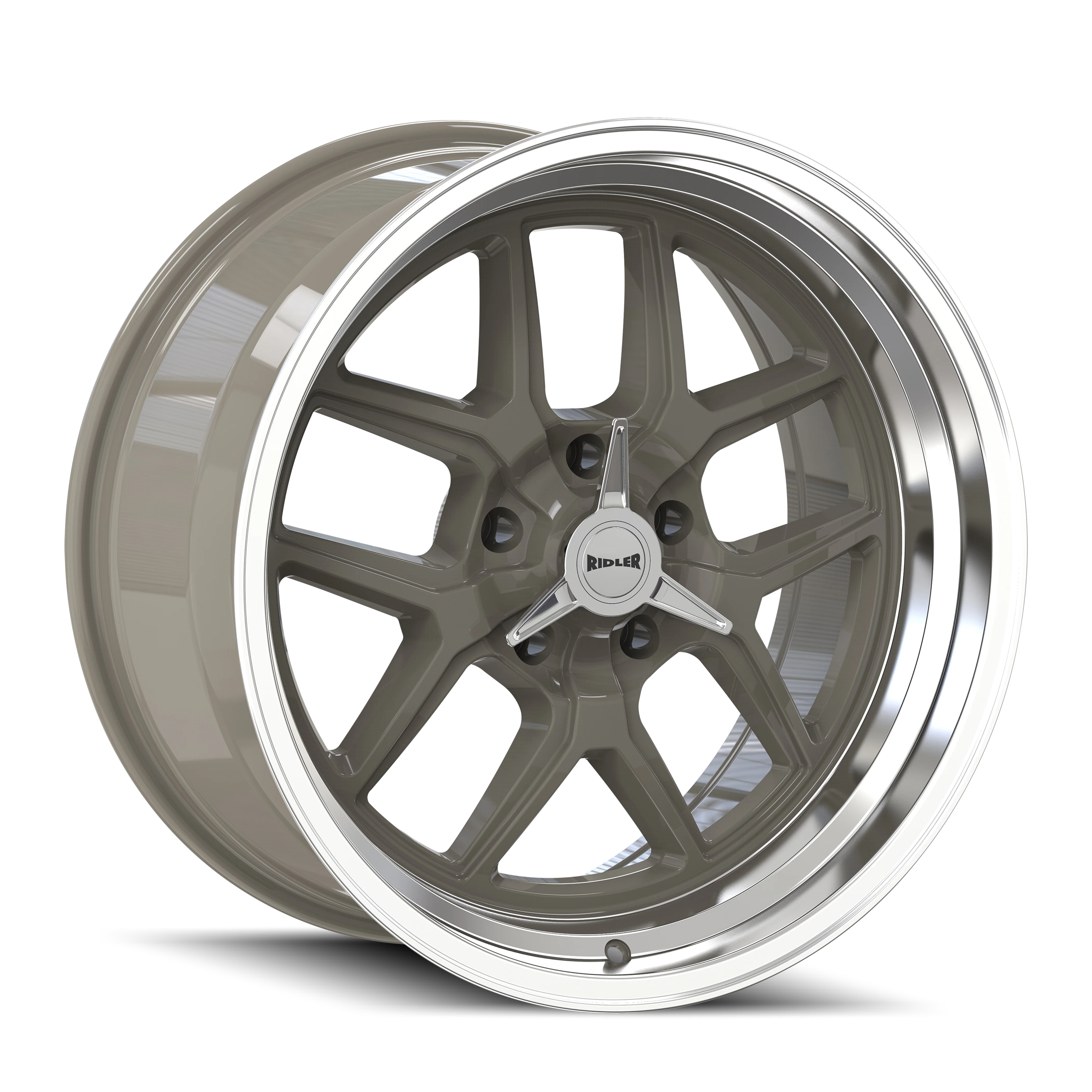 Ridler Wheels - RIDLER 610 GLOSS GREY POLISHED 17X7 5-127 0MM 83.82MM