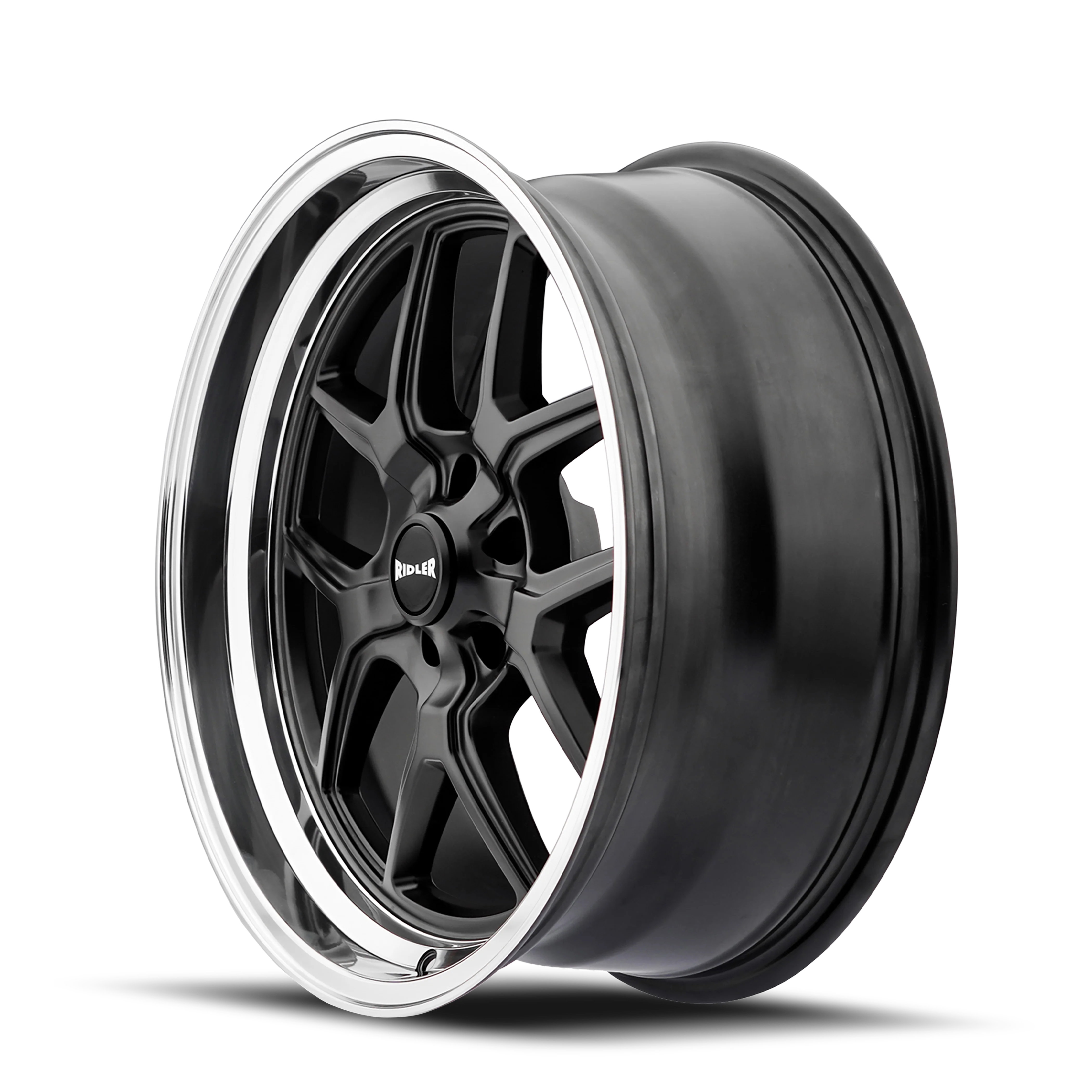 Ridler Wheels - RIDLER 610 MATTE BLACK POLISHED 17X8 5-127 0MM 83.82MM