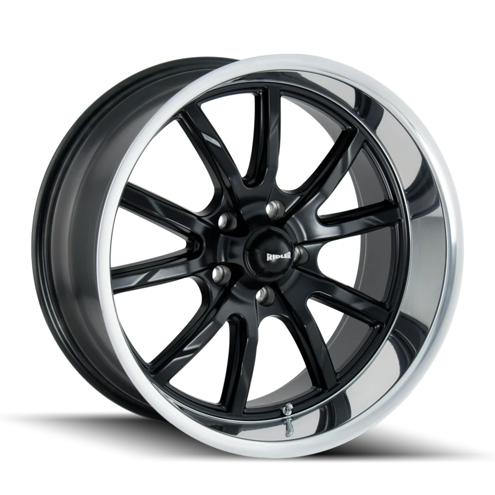 Ridler Wheels - RIDLER 650 MATTE BLACK POLISHED 17X7 5-127 0MM 83.82MM