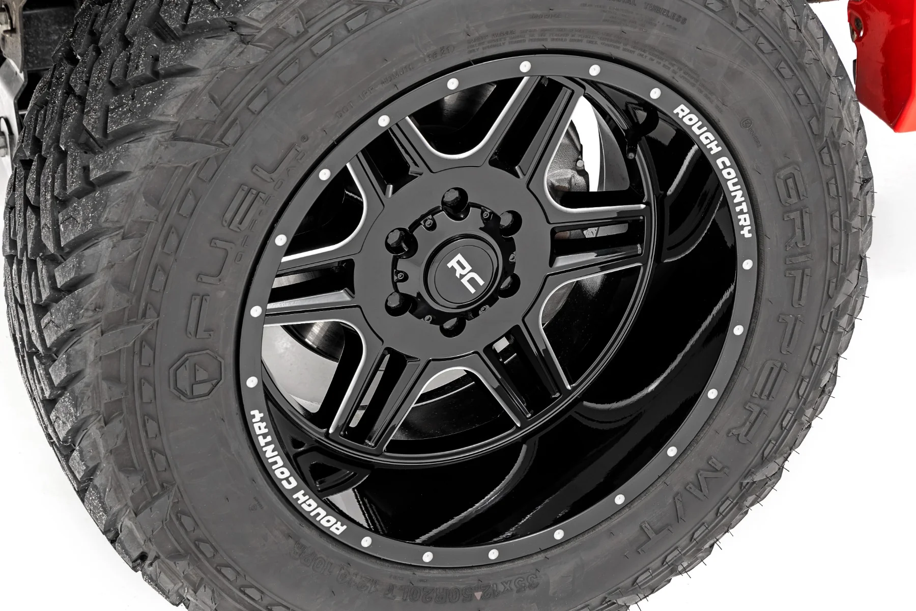Rough Country - Rough Country 92 Series Wheel/Machined One-Piece/Gloss Black/20x12/8x6.5/-44mm - Image 4