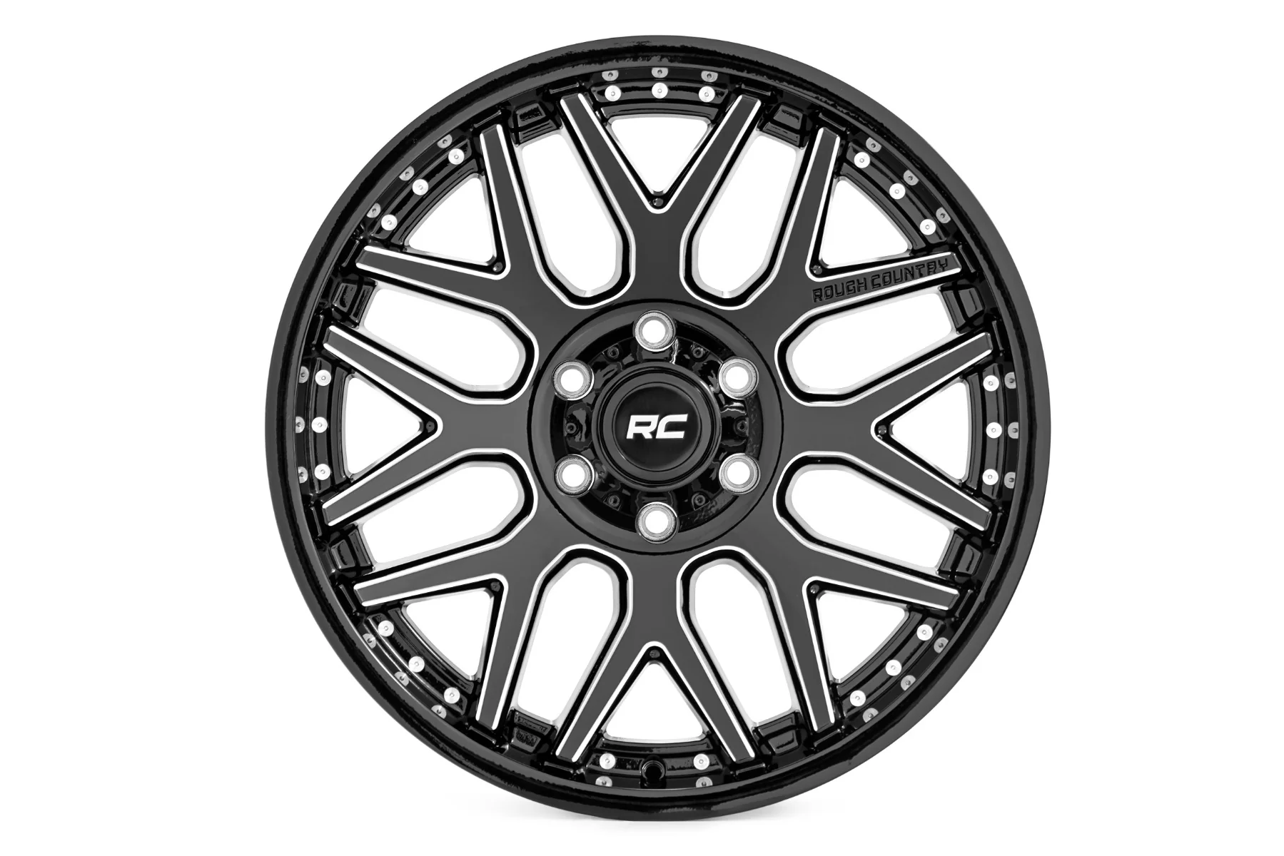 Rough Country - Rough Country 95 Series Wheel/Machined One-Piece/Gloss Black/20x10/6x135/-19mm - Image 4