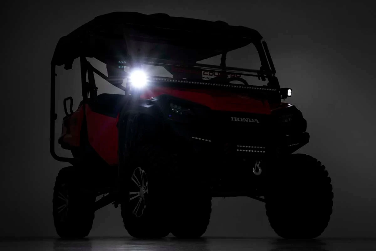 Rough Country - LED Light Kit - Cage Mount - 2" Black Pair - Amber DRL - Honda Pioneer 1000 - Image 2