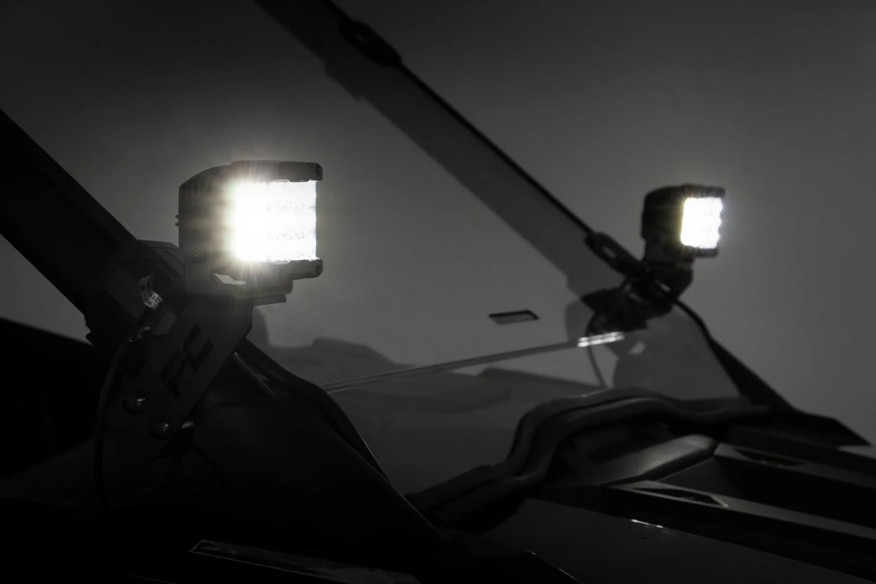Rough Country - LED Light Kit - "A" Pillar Mount - 2" Black Pair - Spot - Polaris RZR PRO XP - Image 6