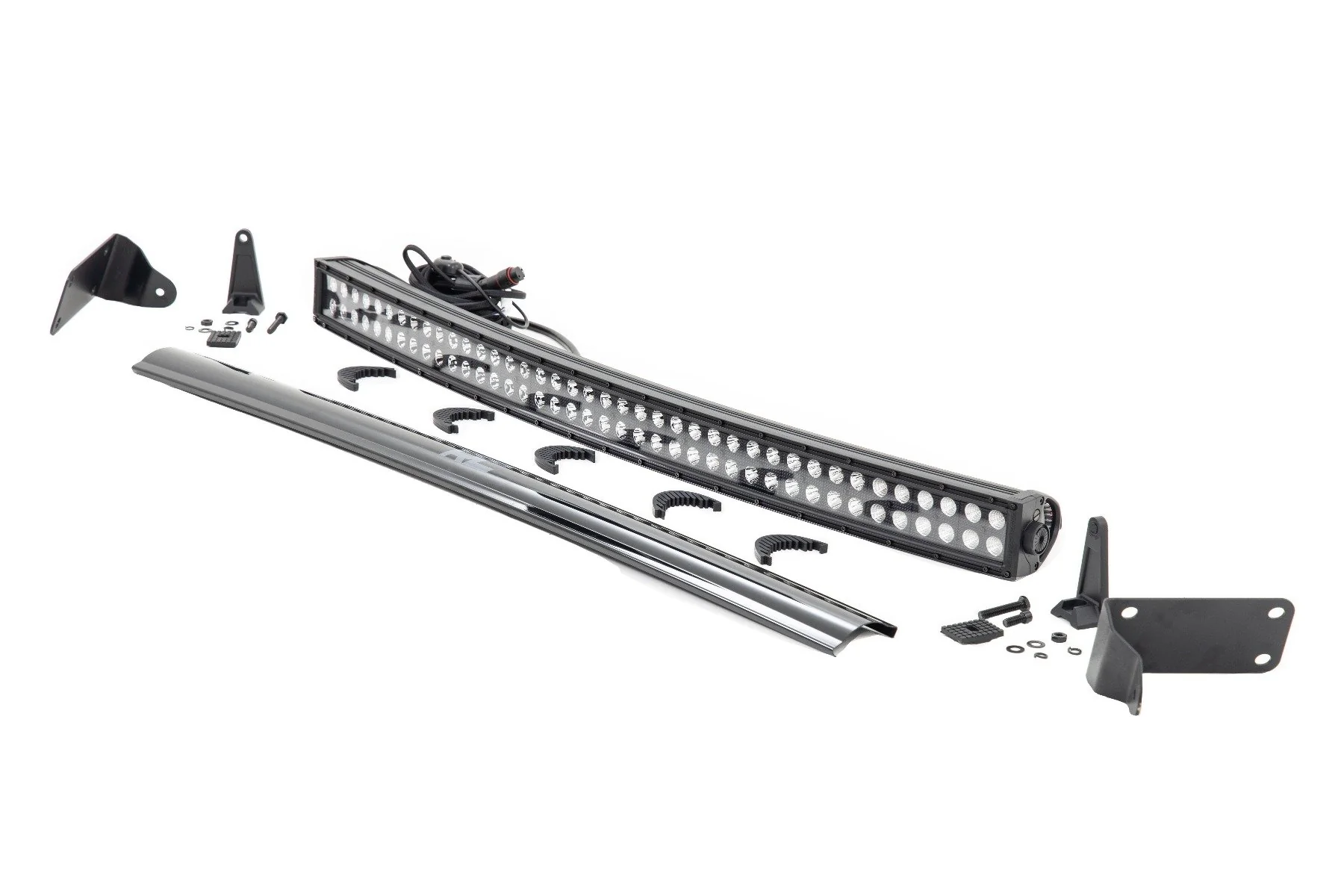Rough Country - LED Light Kit - Bumper Mount - 40" Black Dual Row - Ram 2500/3500 4WD (10-18)