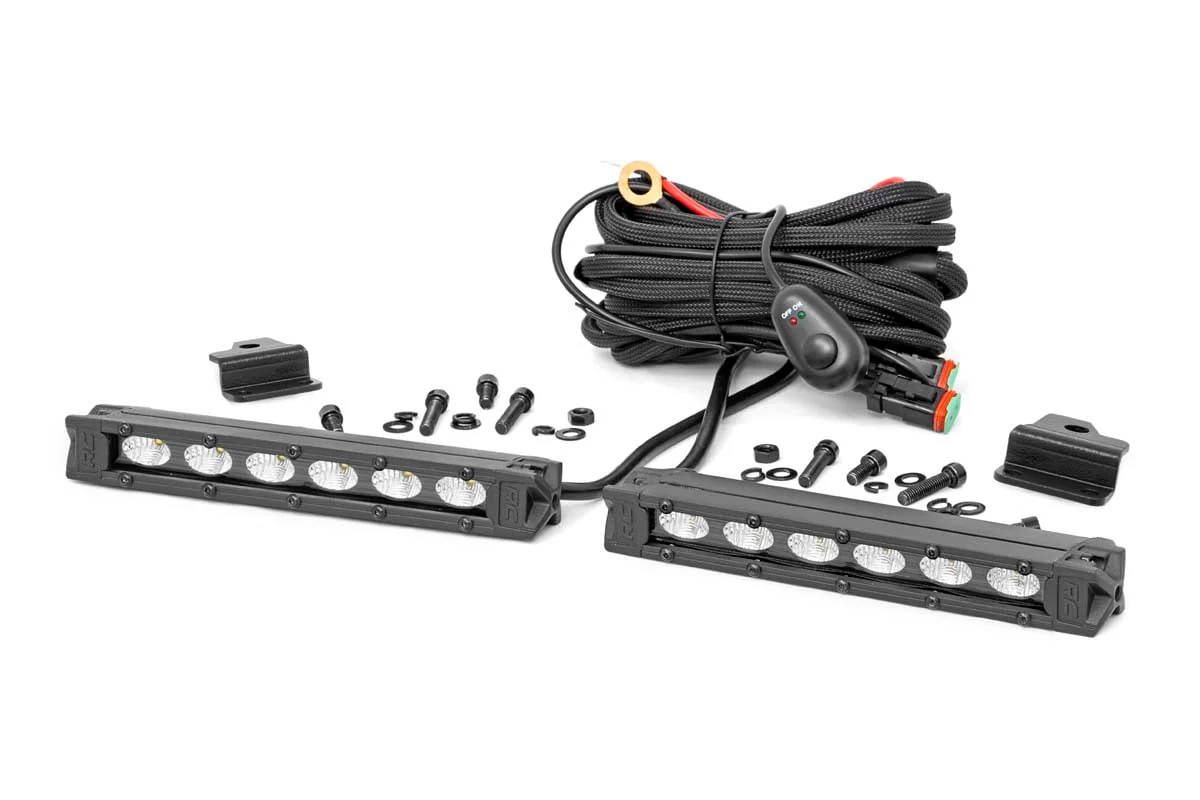 Rough Country - LED Light Kit - Bumper Mount - 6" Black Slimline Pair - Honda Foreman 500 - Image 2