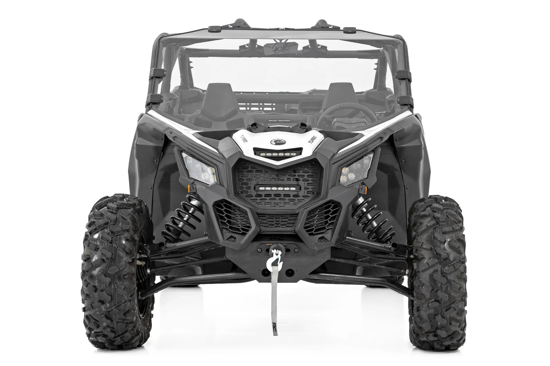 Rough Country - LED Light Kit - Cowl Mount - 6" Black Slimline - Can-Am Maverick X3 - Image 4