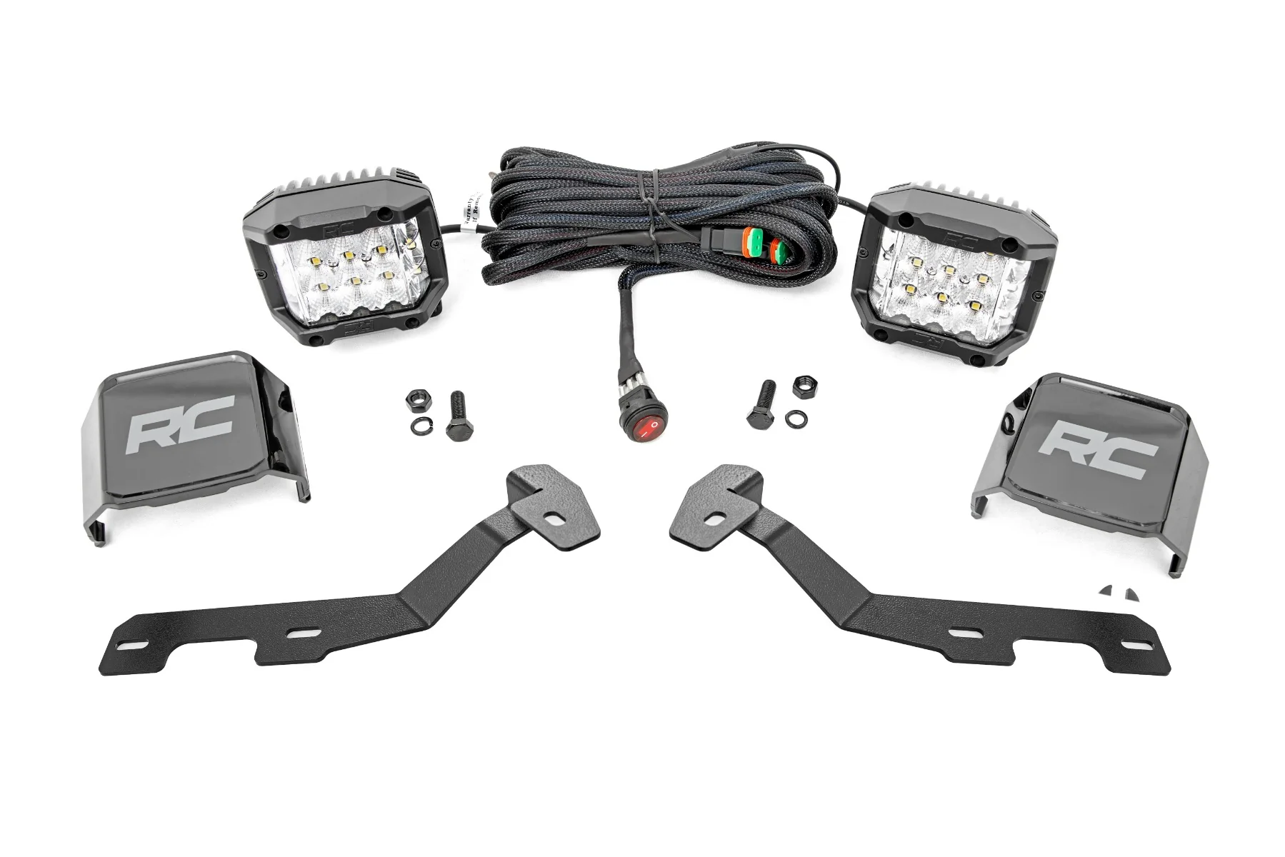 Rough Country - LED Light Kit - Ditch Mount - 3" OSRAM - Wide - Ram 1500 2WD/4WD (2019-2025)