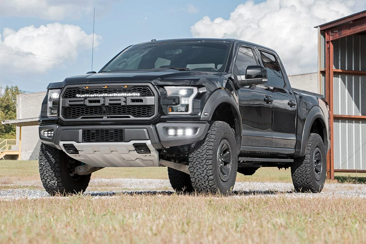 Rough Country - LED Light Kit - Fog Mount - Triple 2" Black Pair - Ford Raptor 4WD (17-20) - Image 3