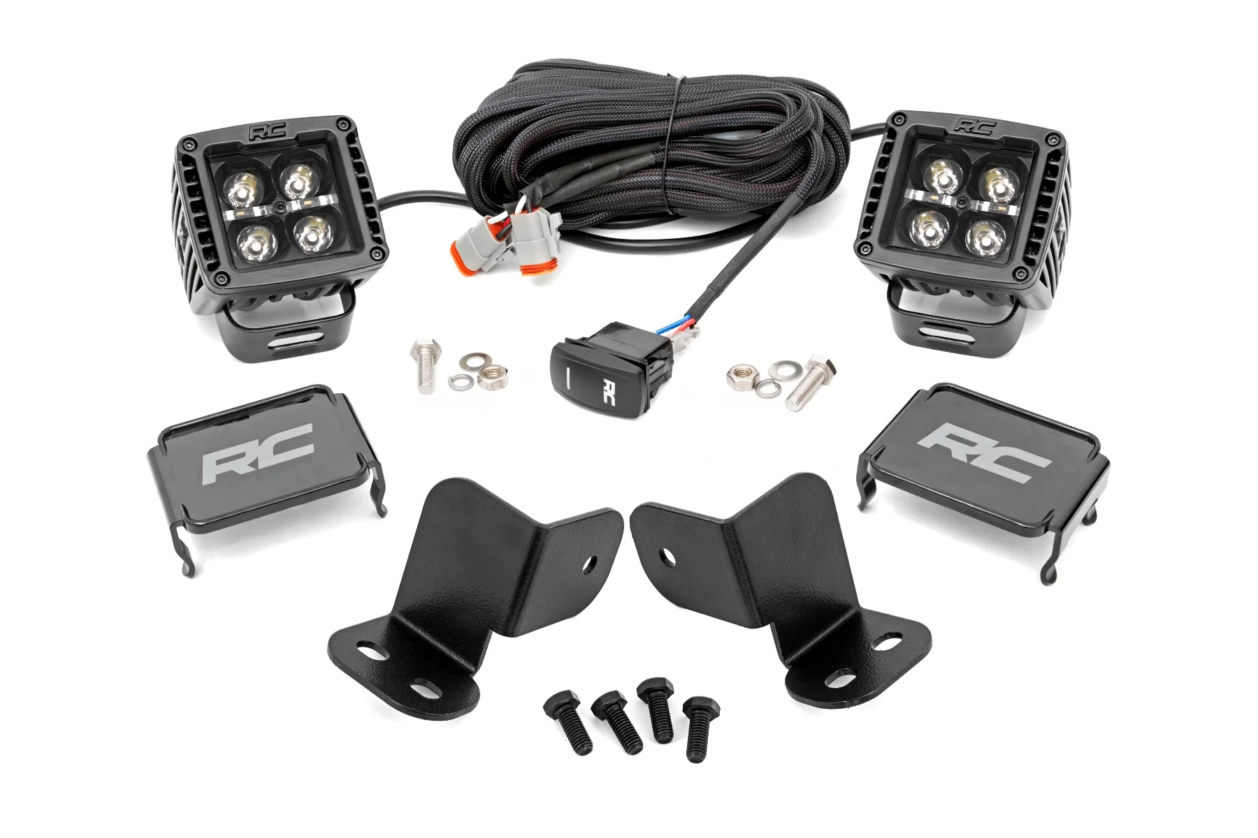 Rough Country - LED Light Kit - Rear Mount - 2" Black Pair - White DRL - Segway 570 F