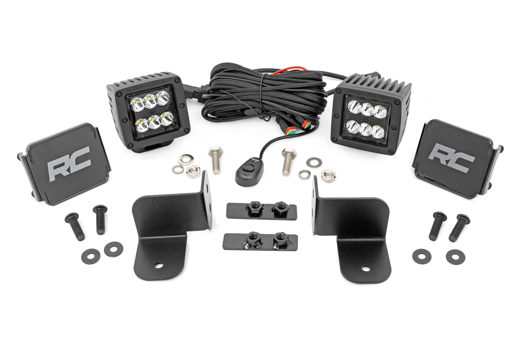 Rough Country - LED Light Kit - Rear Mount - 2" Black Pair - Spot - Polaris Ranger XP 1000 - Image 2