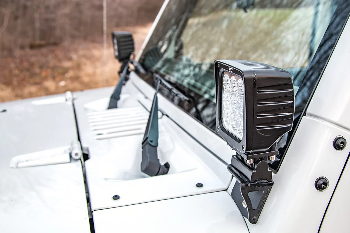 Rough Country - Light Mounts - Lower Windshield - Jeep Wrangler JK/Wrangler Unlimited (07-18) - Image 5