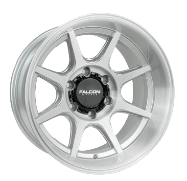 T8 "Seeker"- Silver Brush Face 17x9