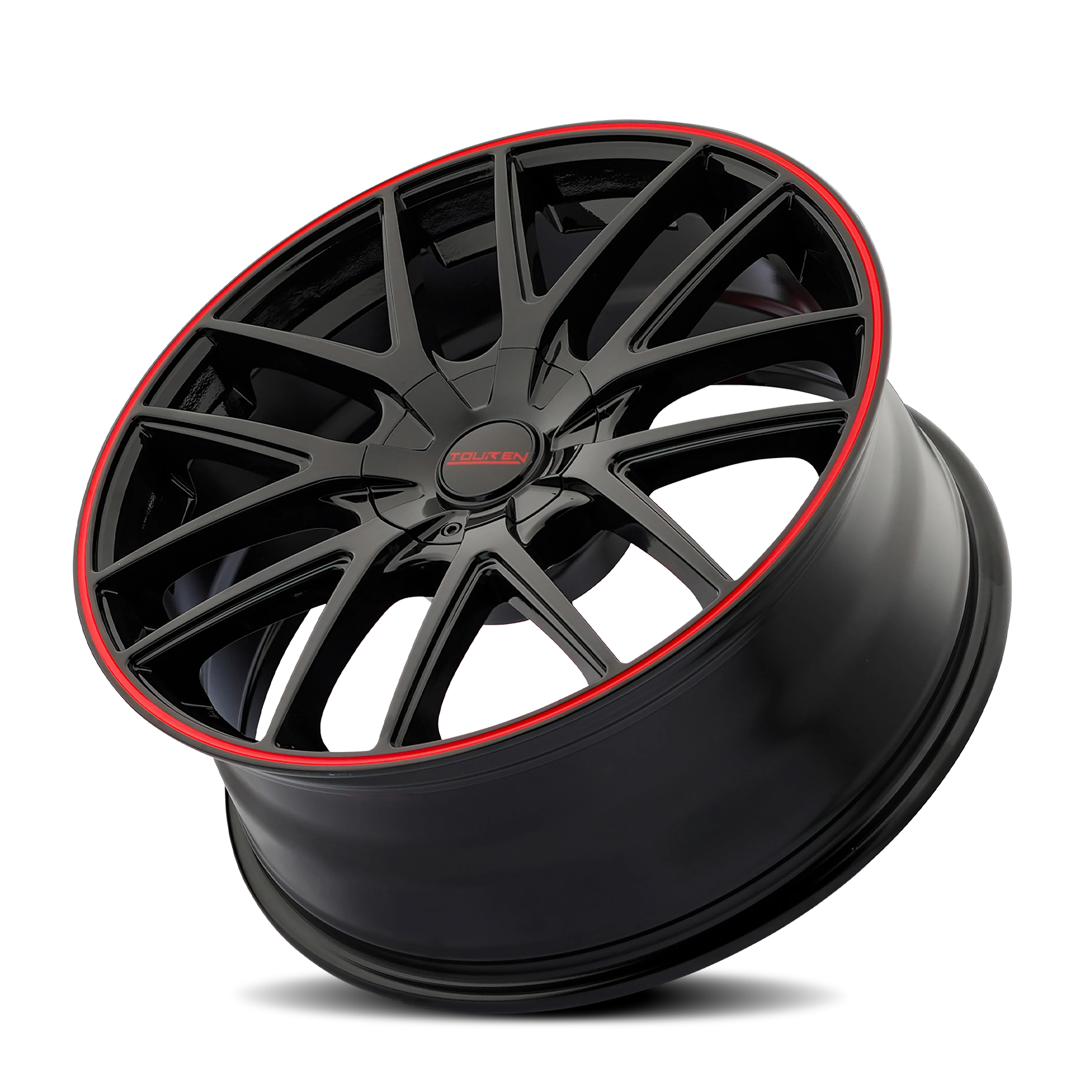 Touren - TOUREN TR60 3260 GLOSS BLACK WITH RED RING 17X7.5 4-100/4-114.3 42MM 67.1MM - Image 2