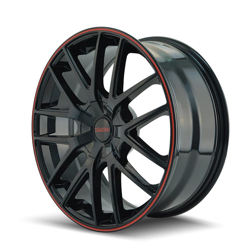 Touren - TOUREN TR60 3260 GLOSS BLACK WITH RED RING 18X8 5-112/5-120 40MM 74.1MM - Image 5
