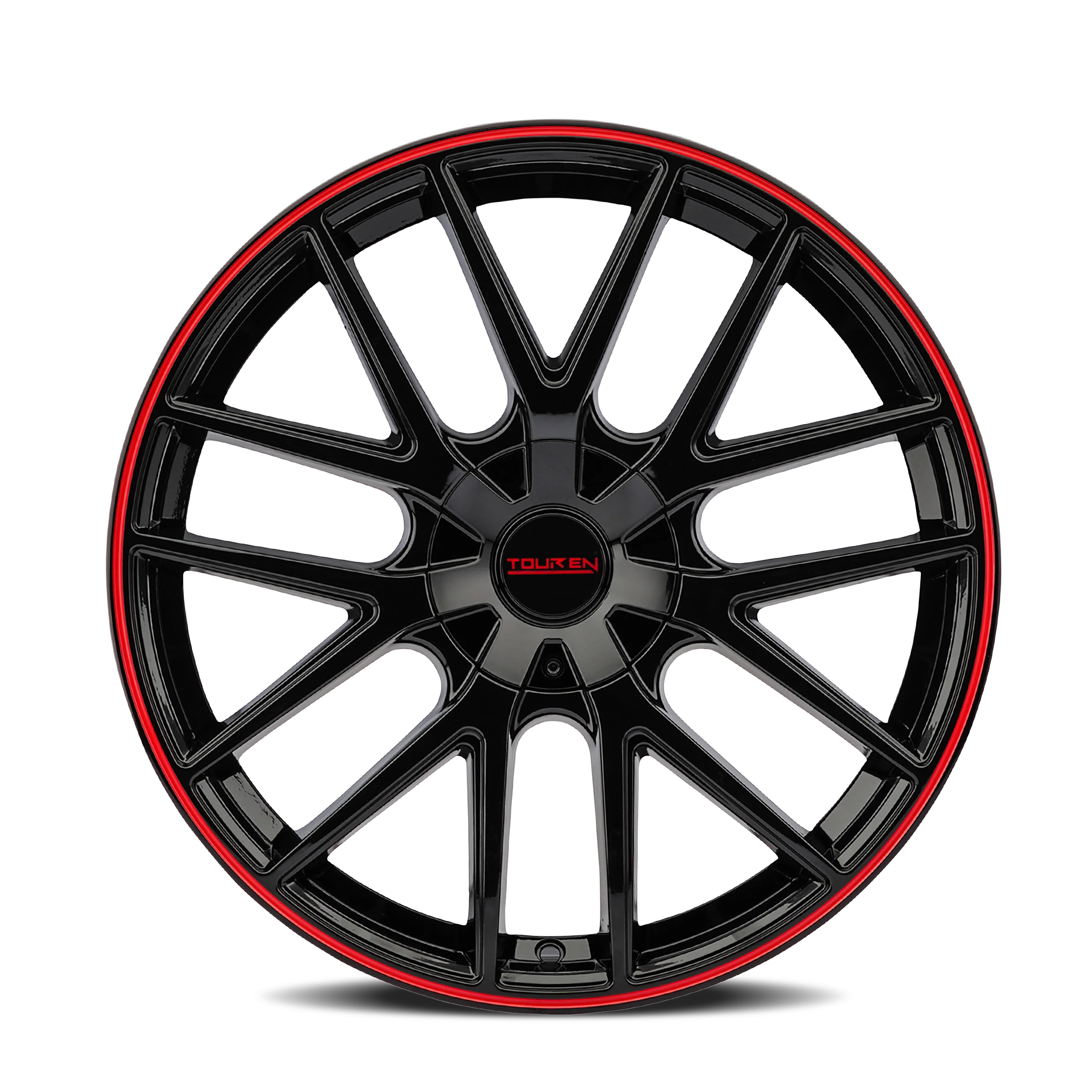 Touren - TOUREN TR60 3260 GLOSS BLACK WITH RED RING 20X8.5 5-115/5-120 20MM 74.1MM - Image 3