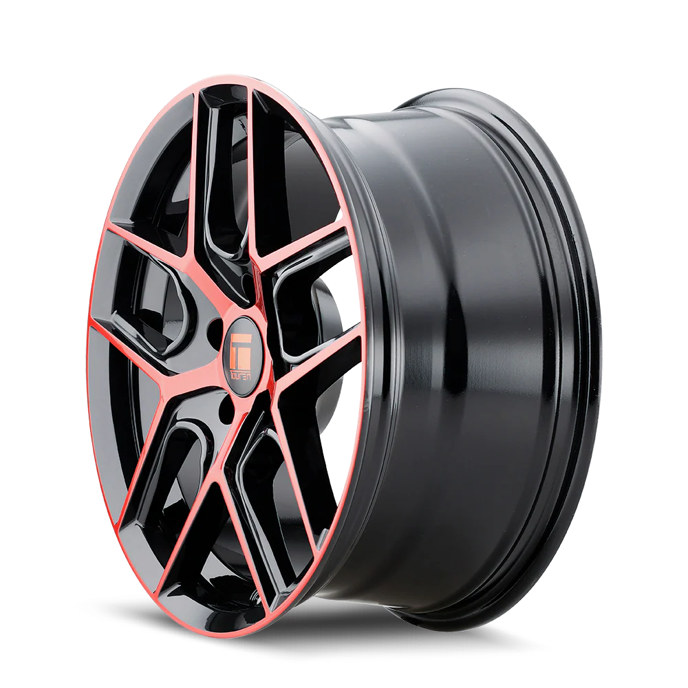 Touren - TOUREN TR79 3279 GLOSS BLACK MACHINED WITH RED 17X8 5-114.3 35MM 72.6MM - Image 2