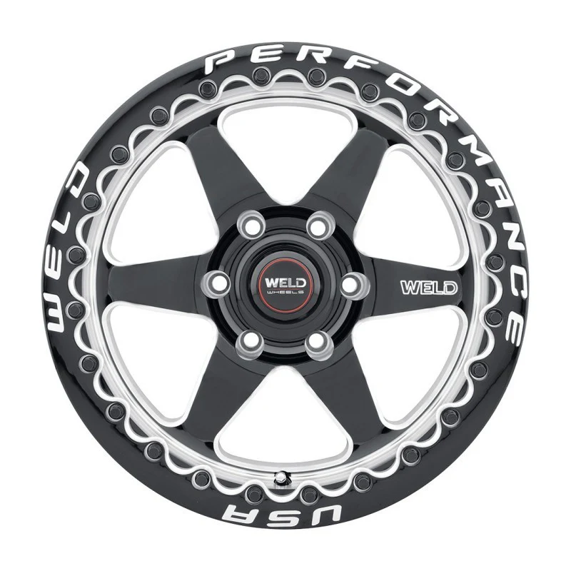Weld S909 17x10 Ventura 6 Beadlock 6x139.7 ET25 BS6.50 Gloss BLK MIL DIA 106.1 - Image 2